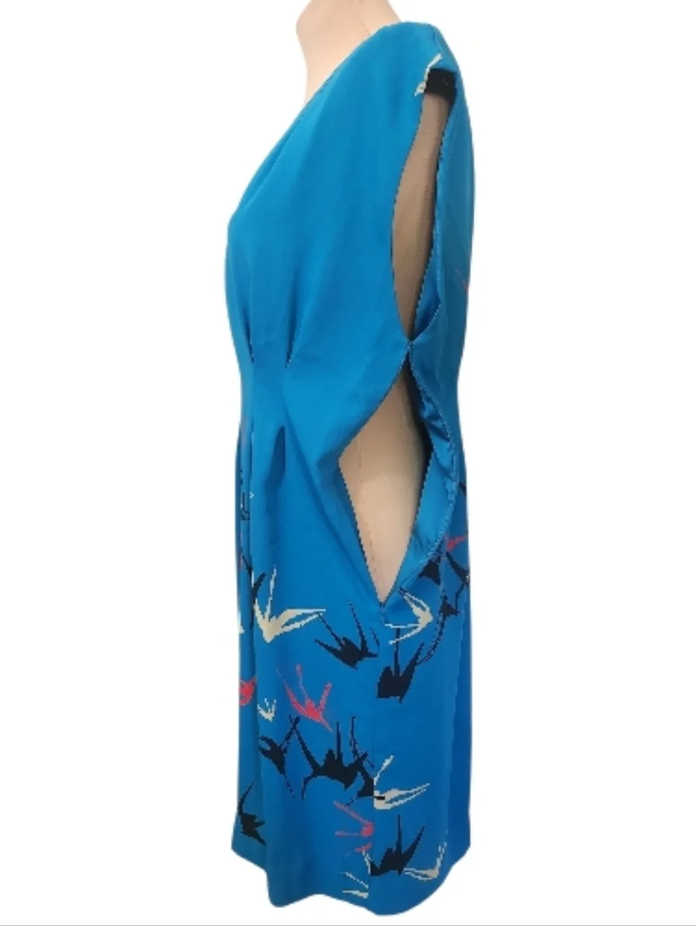 ANTHROPOLOGIE "Shadowbird Shift" Sariah Carson Teal Sleeveless Sheath Dress - 12 - Picture 8 of 15